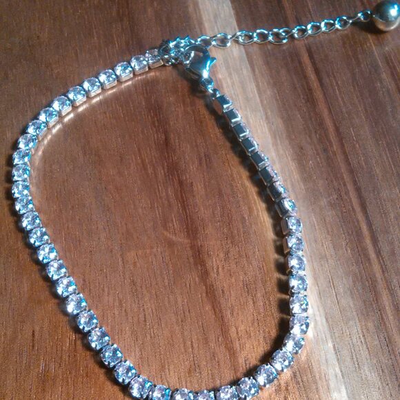 Pink Cubic Zirconia Stainless Steel Tennis Bracelet - Picture 3 of 14